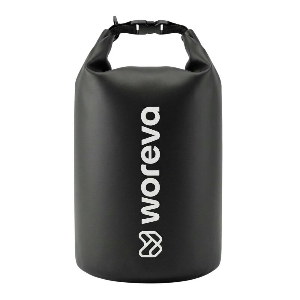 WOREVA Bolsa Impermeable Portátil de 5L para Paddle Surf, Kayak, Natación, Camping y Snowboard, con cuerda (Color Negro)