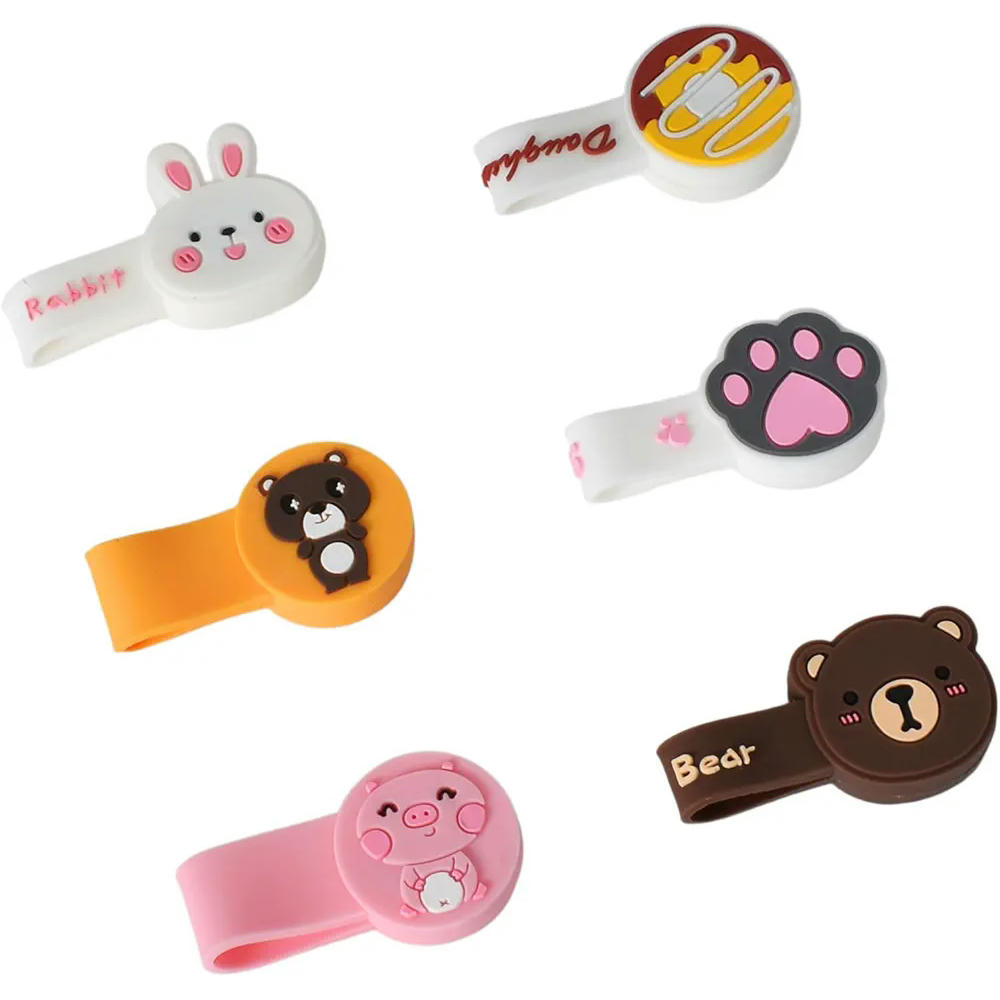 Organitzador de Cables de Silicona Magnètic 6 Peces, Clips Reutilitzables per a Auriculars i Cables, Disseny Colorit i Funcional