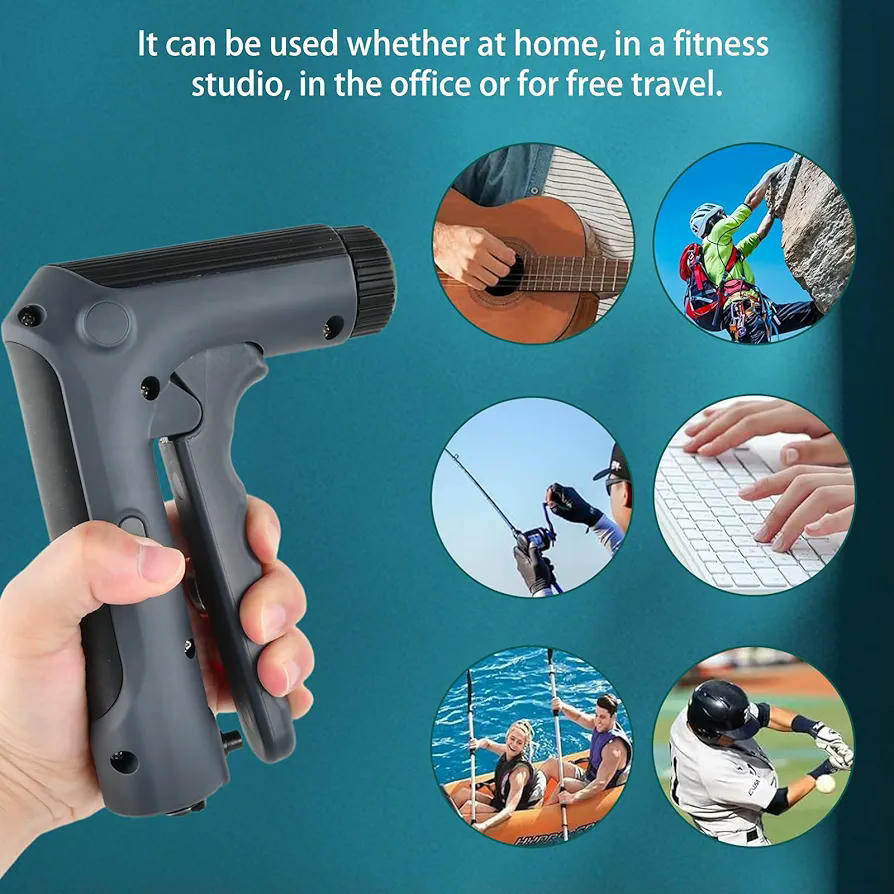 Ejercitador de mano con contador mecánico, fortalecedor de agarre y estiradores de dedos, resistencia ajustable de 5 kg a 60 kg, ideal para entrenamiento y rehabilitación (Negro)