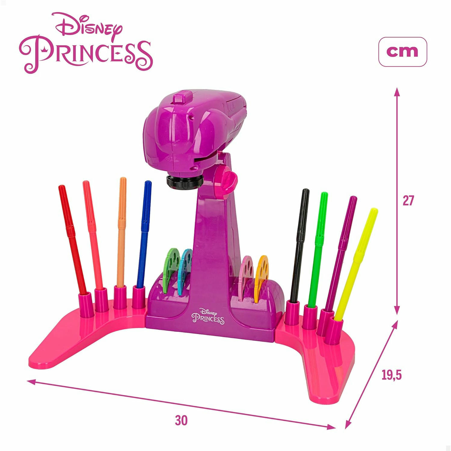 Lisciani Giochi - Escuela de dibujo con proyector de PRINCESAS DISNEY - Para niños a partir de 3 años - Aprende a dibujar con modelos proyectados - Incluye modelos, papel y lápices - Juego creativo