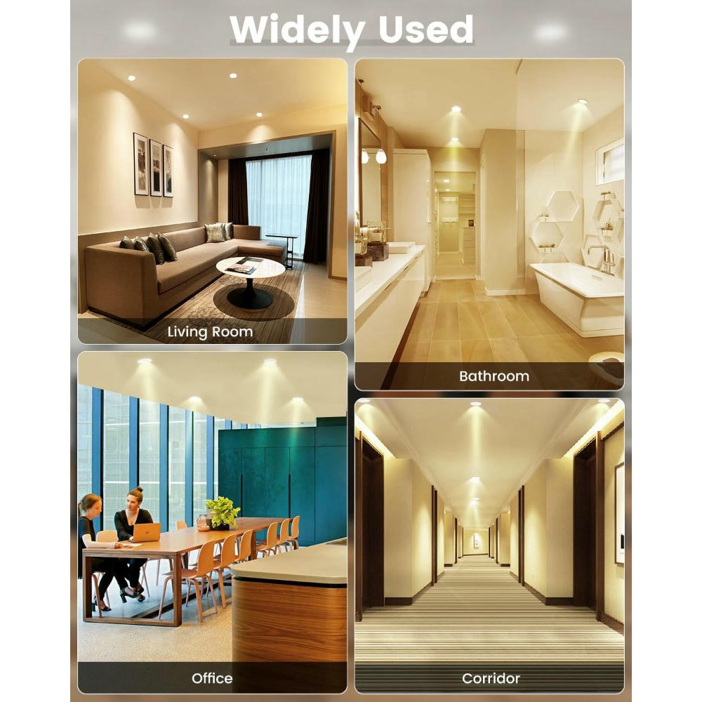 Focos LED Empotrables 230V 5W 450LM Dimmables IP44, Luz Neutra 4000K, Focos Orientables para Baño, Cocina, Sala, Set de 6 Unidades