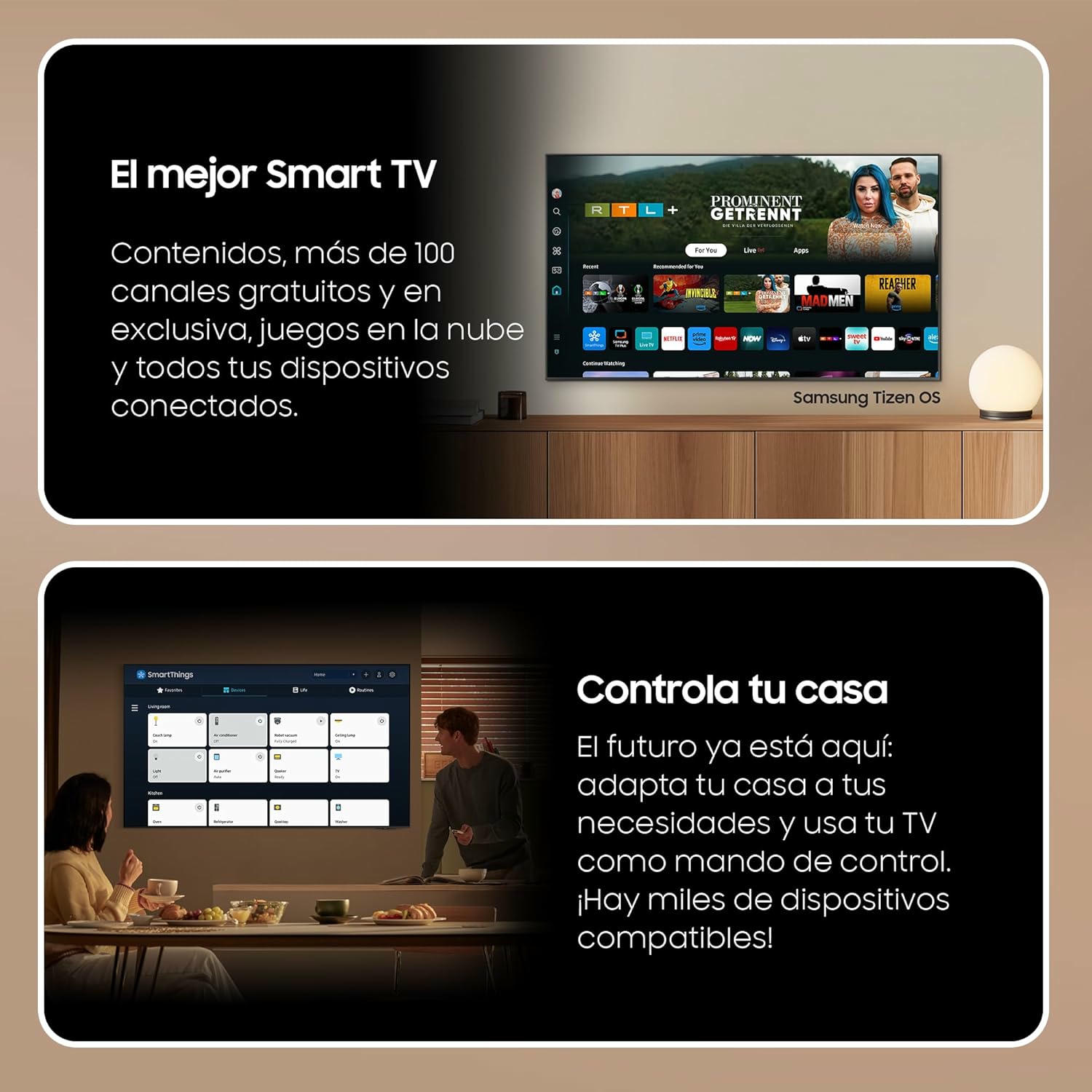 SAMSUNG TV QLED 4K 2024 43Q60D Smart TV de 43" con Más de 1.000 Millones de Colores, Colores certificados, el Mejor Smart TV y controla tu casa con SmartThings