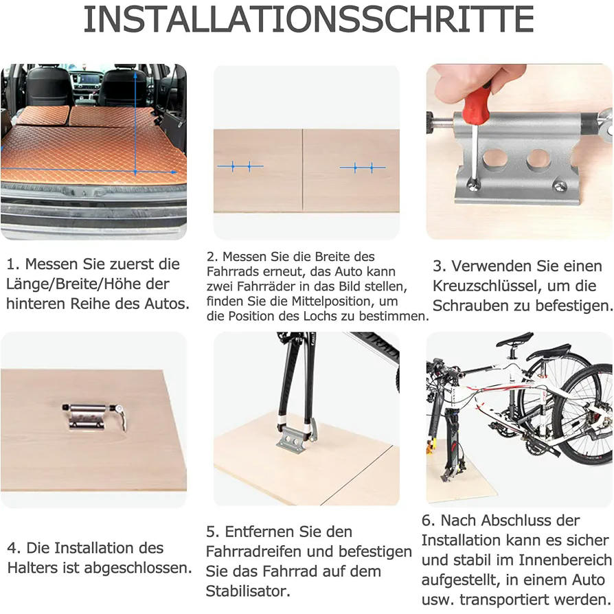 Soporte para horquilla de bicicleta, modelo de aleación de aluminio, accesorio resistente y portátil para montaje en vehículos, compatible con SUV y remolques