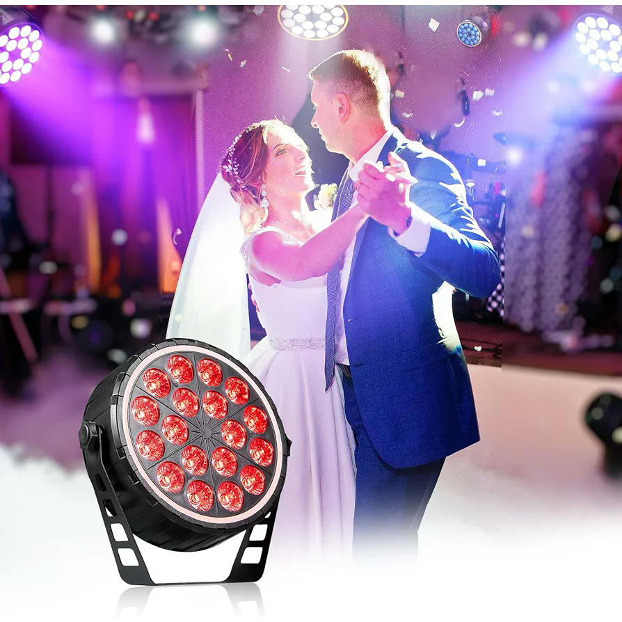 2 Proyectores Par LED para Iluminación Escénica DJ – 150W RGBW 4-en-1 con Control Remoto y DMX