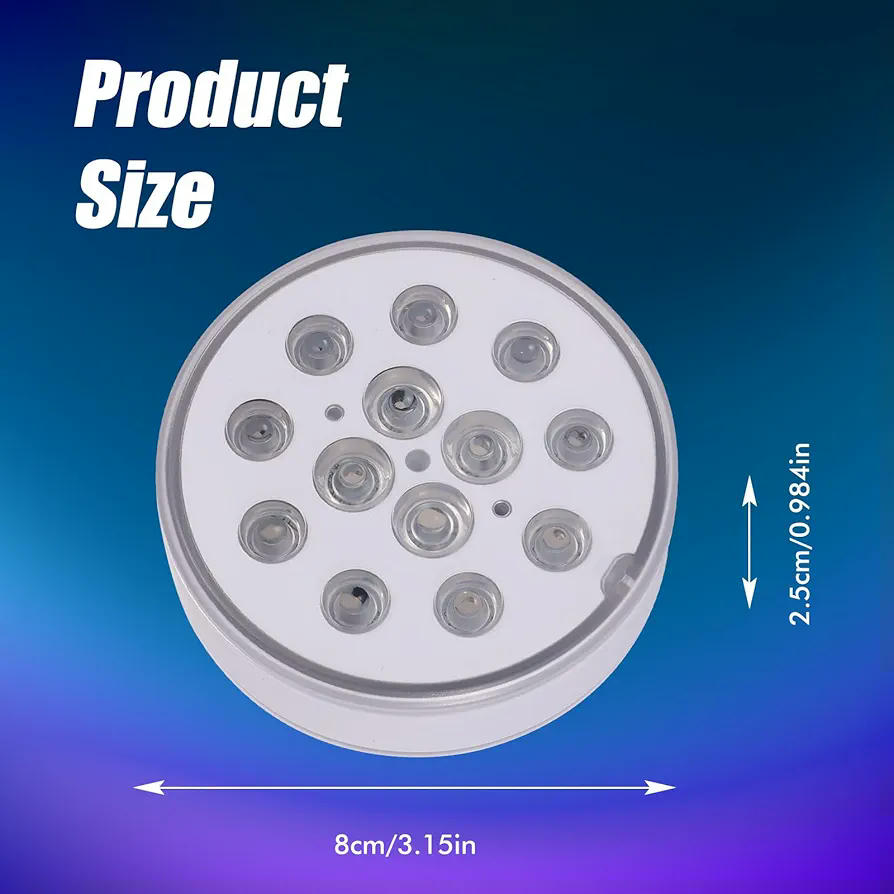 Luces LED impermeables IP68, 2 unidades, mando a distancia, 16 colores RGB, ideal para piscina, jardín y acuarios, 13 luces LED