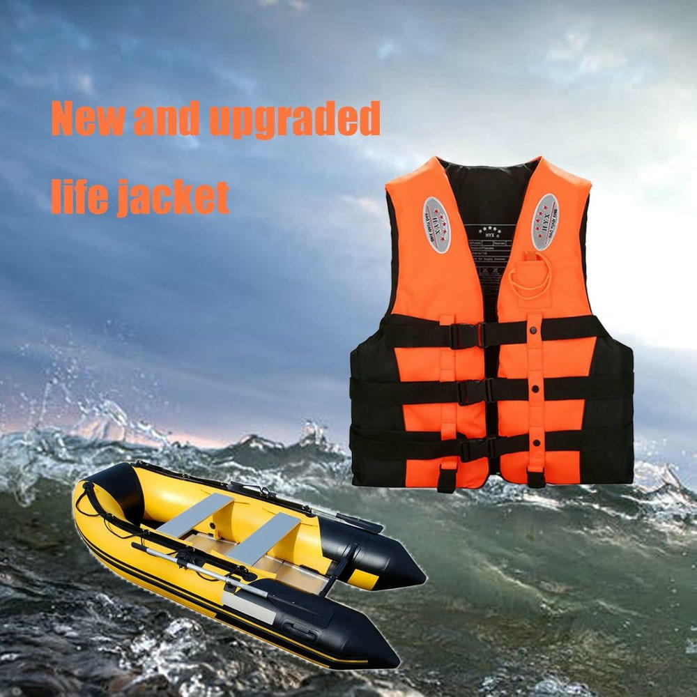 WOREVA Chaleco de Flotabilidad para Adultos, Armilla para Deportes Acuáticos, Transpirable y Seguro, Ideal para Natación, Rafting y Paddle Surf (Color Naranja) - Talla XL