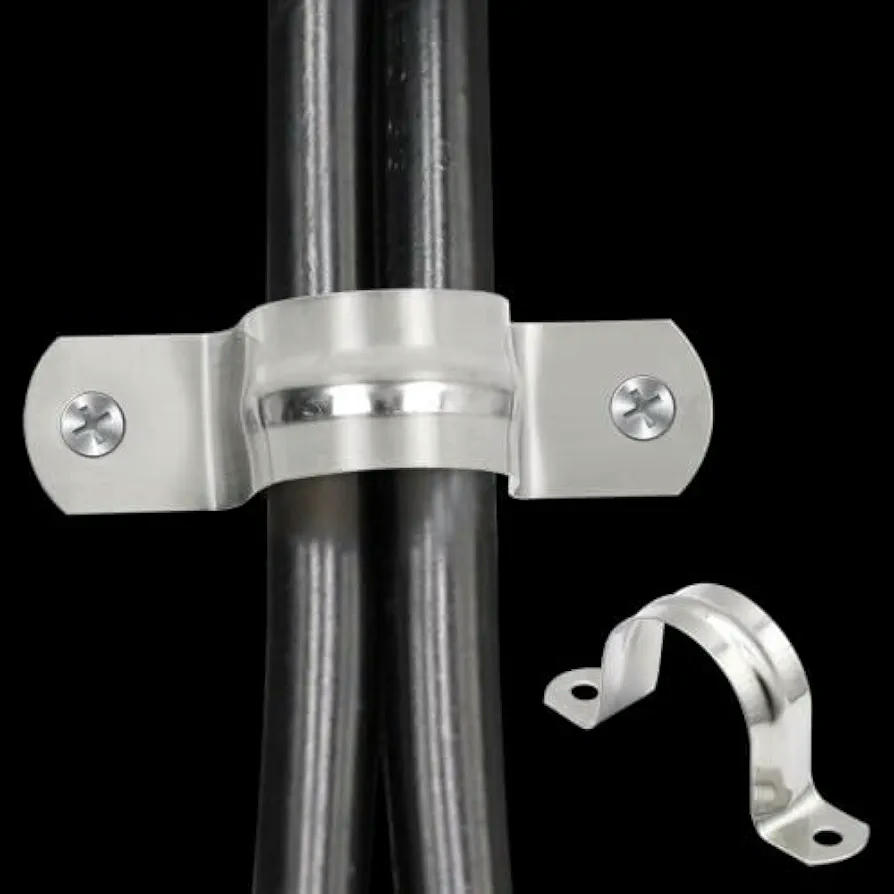 Juego de 20 abrazaderas de tubo en U de 25 mm, metal, acero inoxidable 304, fijación para tubos de gas
