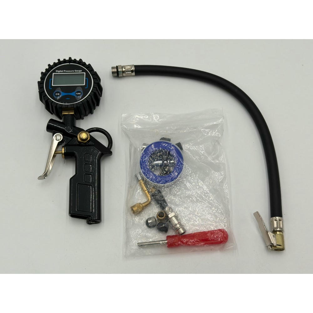Gvolatee manometro presion neumaticos, manómetro presión neumáticos, inflador ruedas neumático con Manguera, Alta Precisión digital pressure gauge, 4 Unidades de Medida, para Bcicleta, Motocicleta
