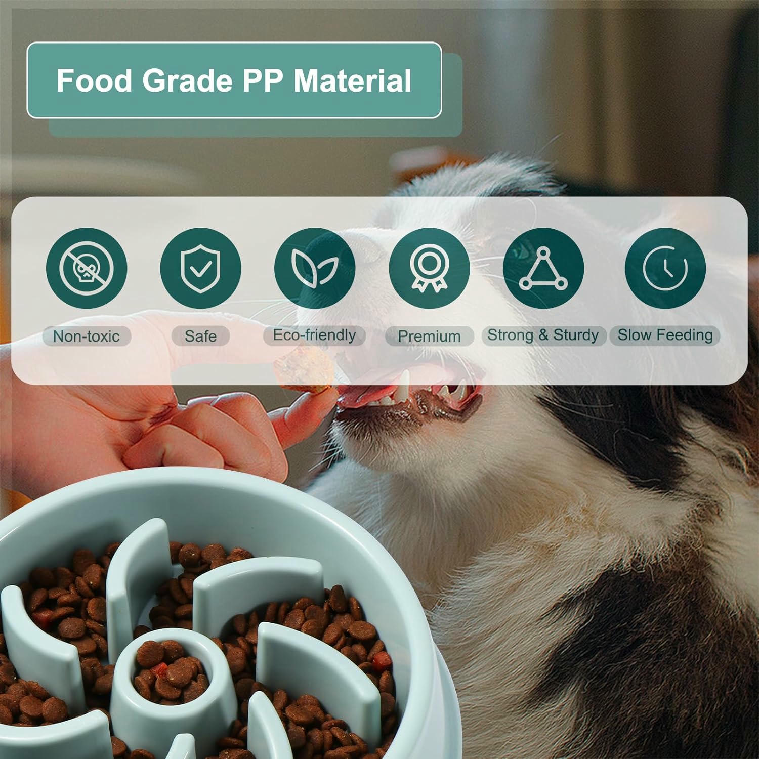 Vinabo Antilliscant Menjador Gos Antivoracitat, Menjador Antivoracitat Gos Promou una Alimentació Saludable i Digestió Lenta Plat Gos Adequat per a Mascotes Petites/Mitjanes/Grans