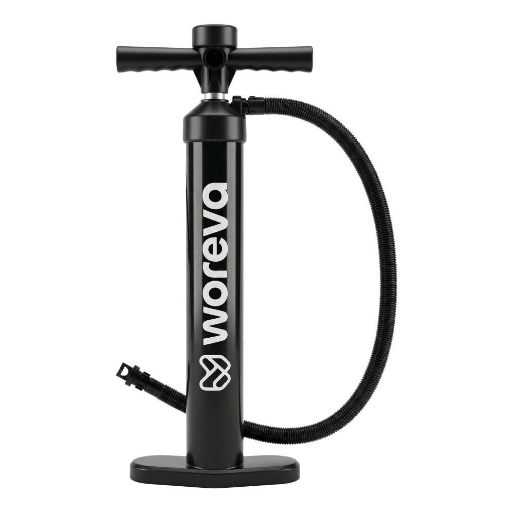 WOREVA Bomba Manual de Hinchador para Paddle Surf, Inflador de Simple Acción, con manómetro hasta 20 PSI (Color Negro)