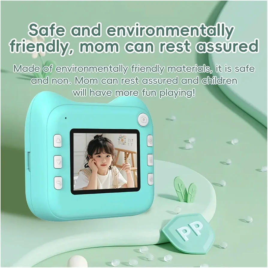 Cámara Digital de Impresión Instantánea para Niños 1080P con Impresora Térmica Sin Tinta (Rosa)