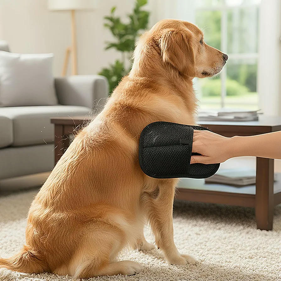 Guantes Quitapelos para Mascotas, 2 Piezas, Doble Cara, Antiestáticos, Reutilizables, para Perros y Gatos, Cuidado del Pelaje y Limpieza Eficaz