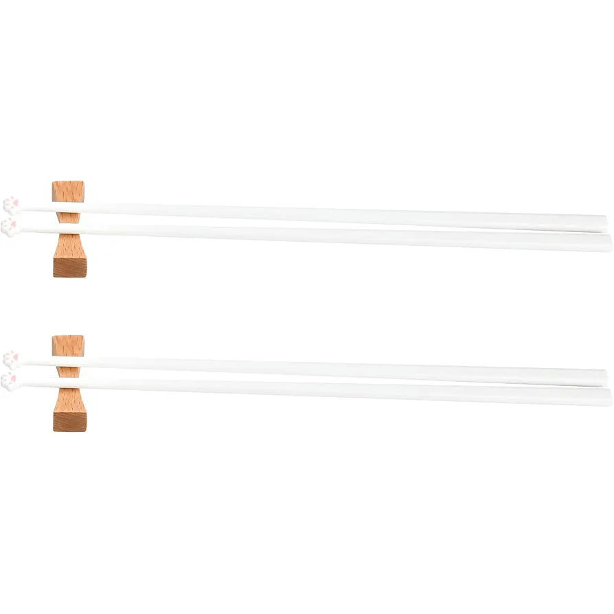 Set de 2 Pares de Palillos y 2 reposa palillos, diseño de Garra de Gato, de Madera para Sushi y Fideos