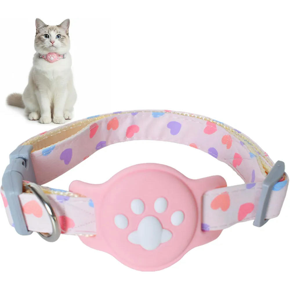 Collar Ajustable para Gatos con Cierre de Seguridad y Correa Elástica - Color Rosa