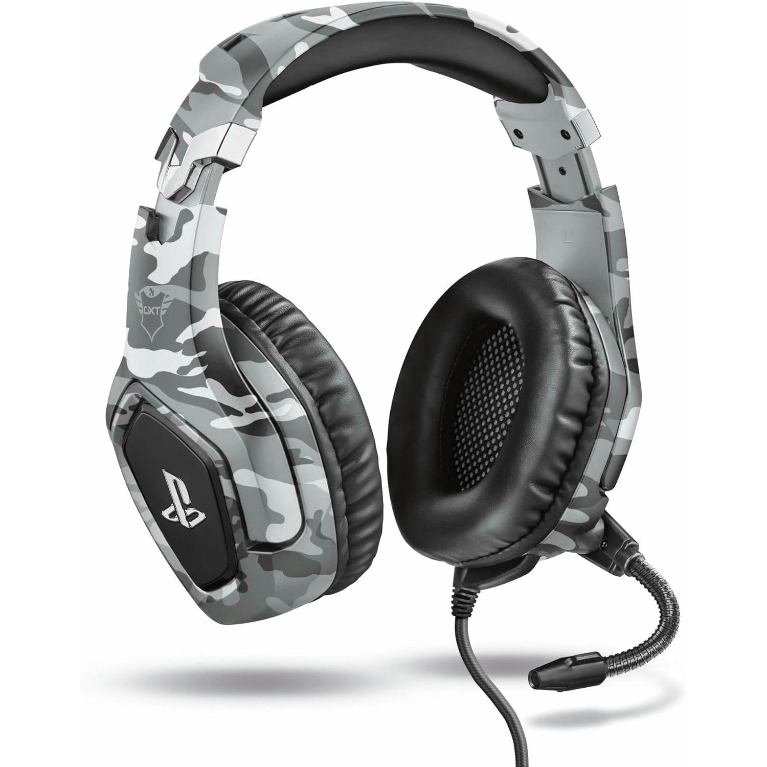 Trust Gaming Cascos PS4 y PS5 Auriculares de Gaming GXT 488 Forze-G, Licencia Oficial para Playstation, Micrófono Plegable, Altavoces Activos de 50 mm, Cable Trenzado de Nailon de 1.2 m, Gris