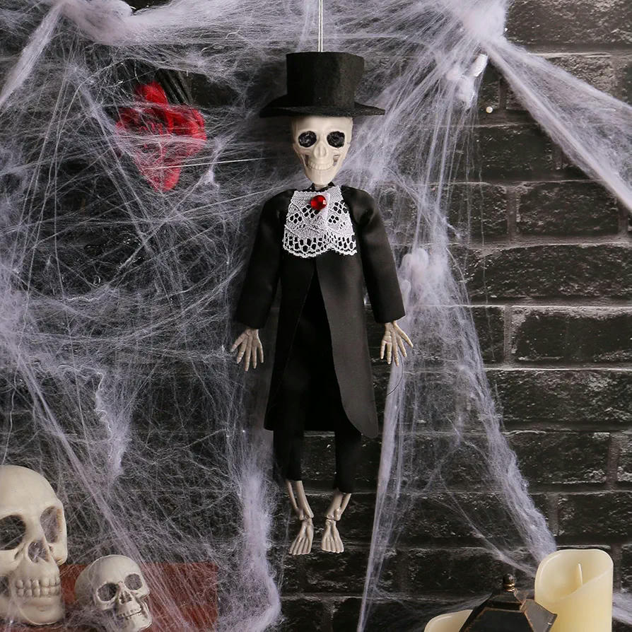 2 Figuras de Novios de Esqueletos Colgantes, Decoración Gótica para Halloween, Regalos de Boda, Estatuas de Esqueleto para Fiestas
