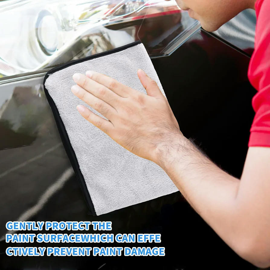 Paño de Microfibra Absorbente para Coche, 3 Piezas, 60x40cm, Gris, Ideal para Secado y Limpieza