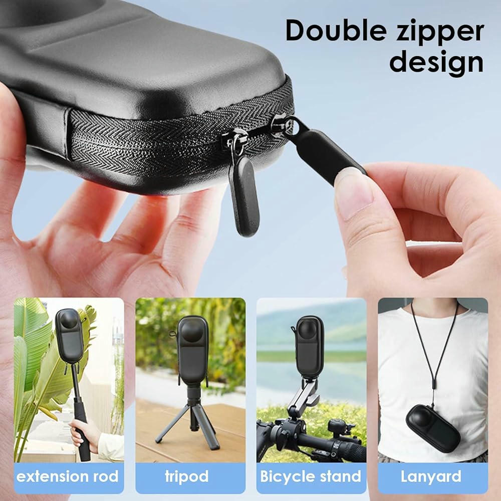 Funda Protectora Rígida de Viaje para Cámaras Insta360 X4 y X5 con Base Antideslizante (Negro)