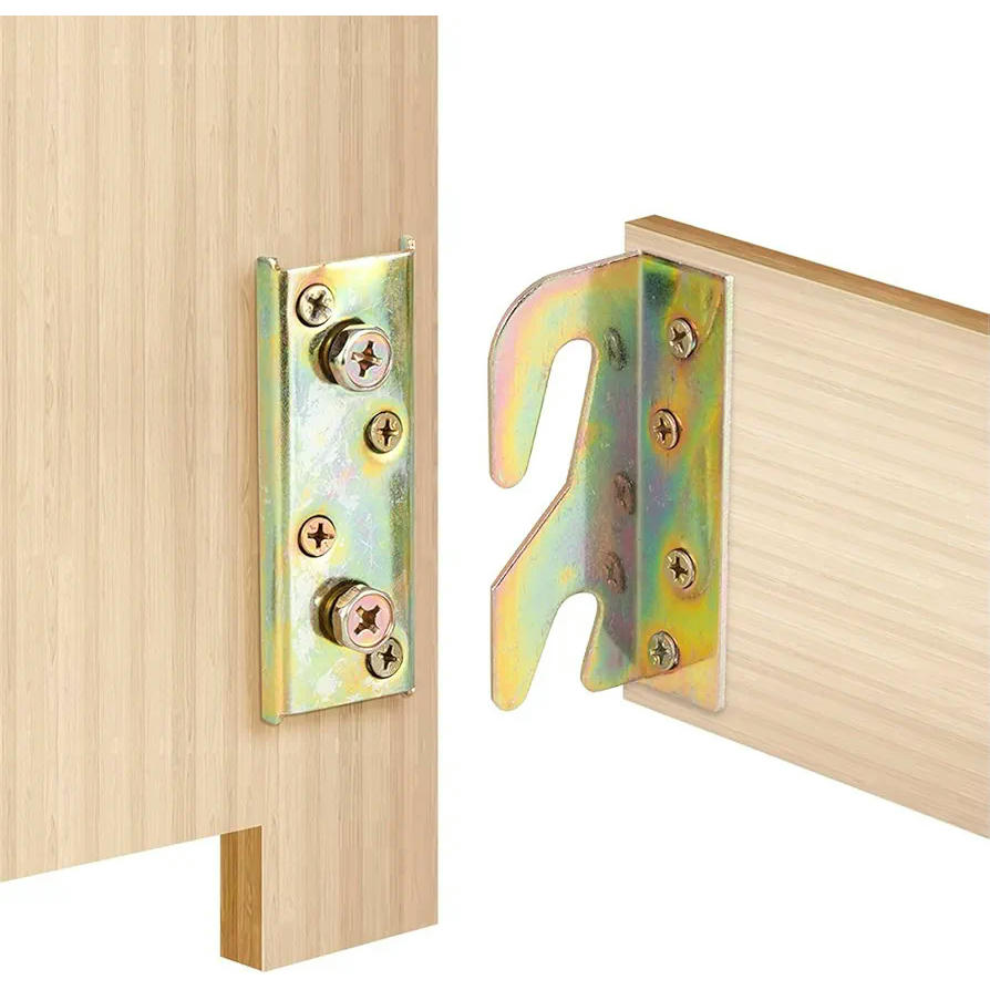 Juego de 4 Angulos Metalicos, Escuadras para Cargas Pesadas, Conectores en Ángulo para Muebles, Incluye Tornillos, Ideal para Construcción de Camas