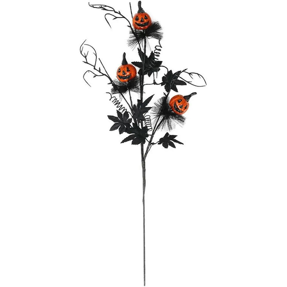 Decoraciones de Halloween, 5 esquejes de calabaza negra, ramo decorativo, ideal para fiestas y ambientaciones