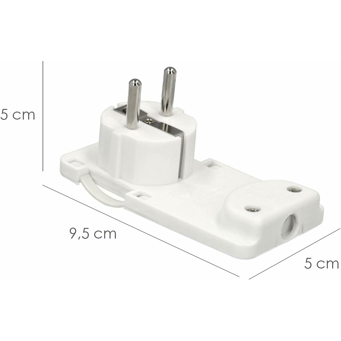 Clavija Enchufe Ultraplano 7 mm. con Asas De Extraccion 16 A - 250 V. Tras Muebles, 3 Cables, Toma Schuko