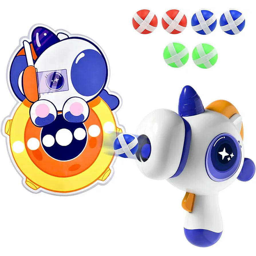 Juego de Dardos Unicornio, Juego de Lanzamiento de Dardos para Niños, con 6 Bolas Adhesivas, Plegable y Portátil, Ideal para Interiores y Exteriores