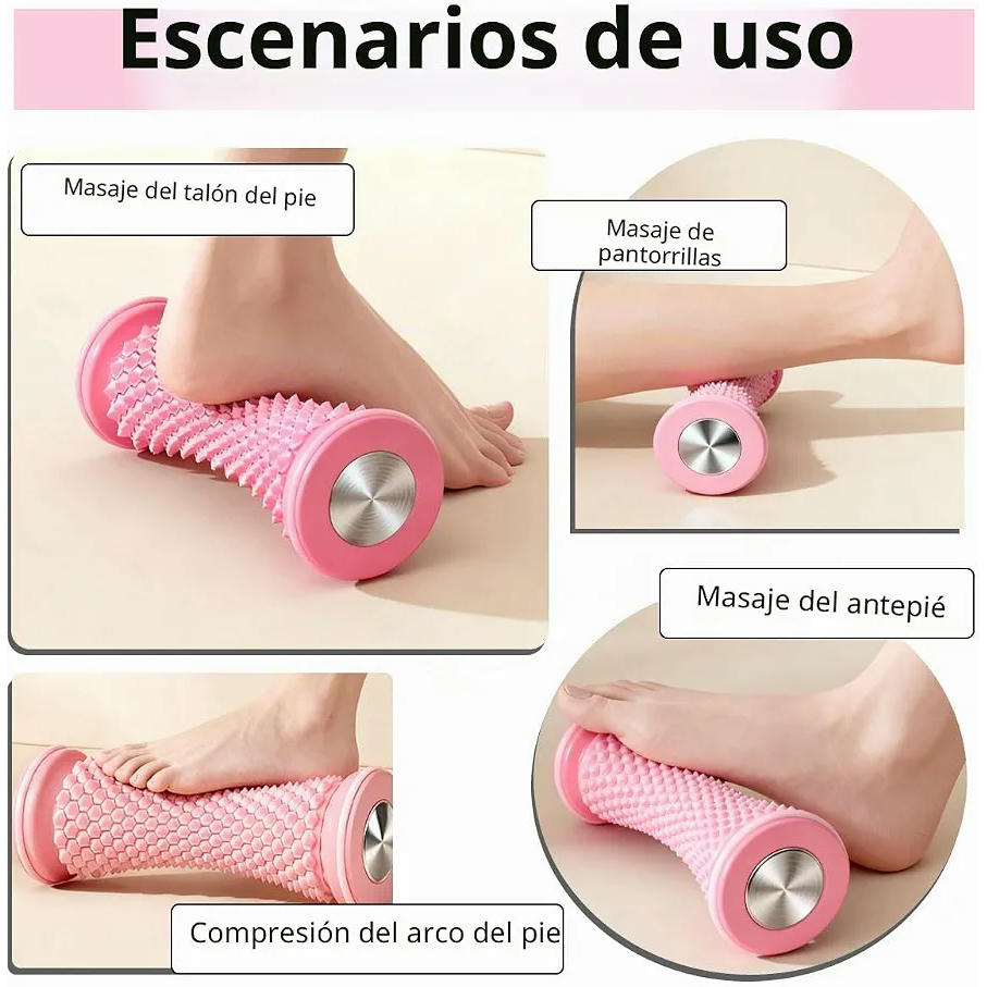 Juego de 2 Rodillos de Masaje para Aliviar la Fascitis Plantar y Relajar los Pies (Rosa)