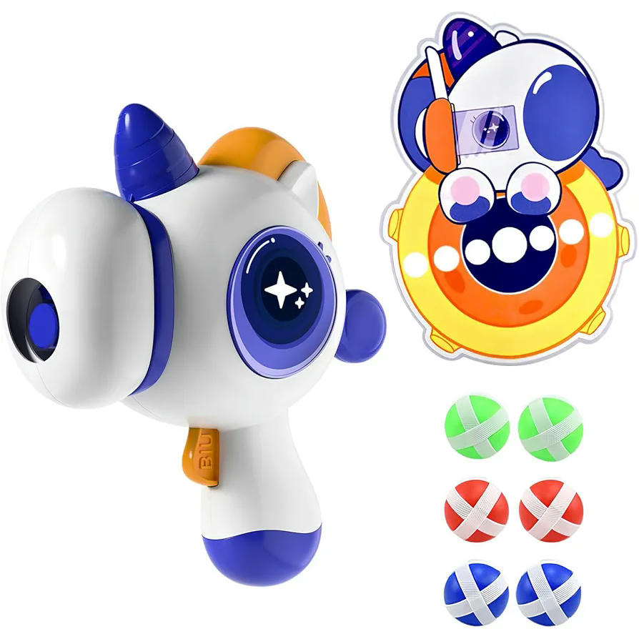 Juego de Dardos Unicornio, Juego de Lanzamiento de Dardos para Niños, con 6 Bolas Adhesivas, Plegable y Portátil, Ideal para Interiores y Exteriores