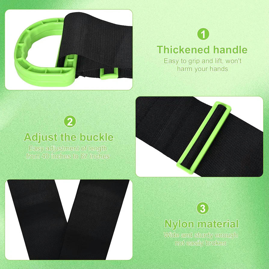 Pack de 2 Correas Ajustables para Mudanza, Capacidad de 270 kg, Material Resistente y Multifuncional
