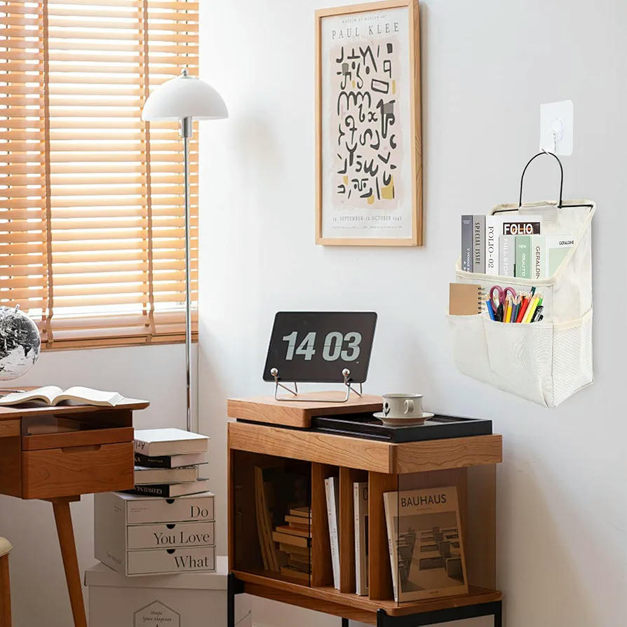 Organizador Colgante con Bolsillos, 34 x 27 x 5 cm, Ideales para Cocina y Dormitorio (Blanco)