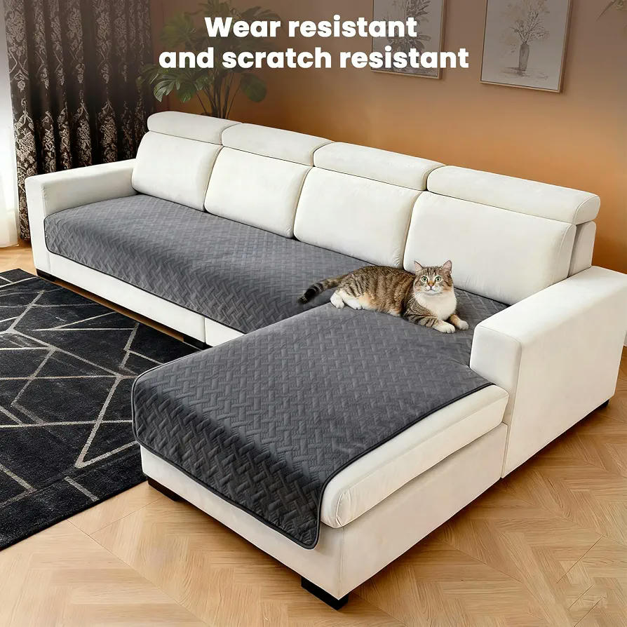 Funda Universal para Sofá Chaise Long de 1/2/3/4 Plazas, Impermeable y Antideslizante (Gris, 90x160cm)