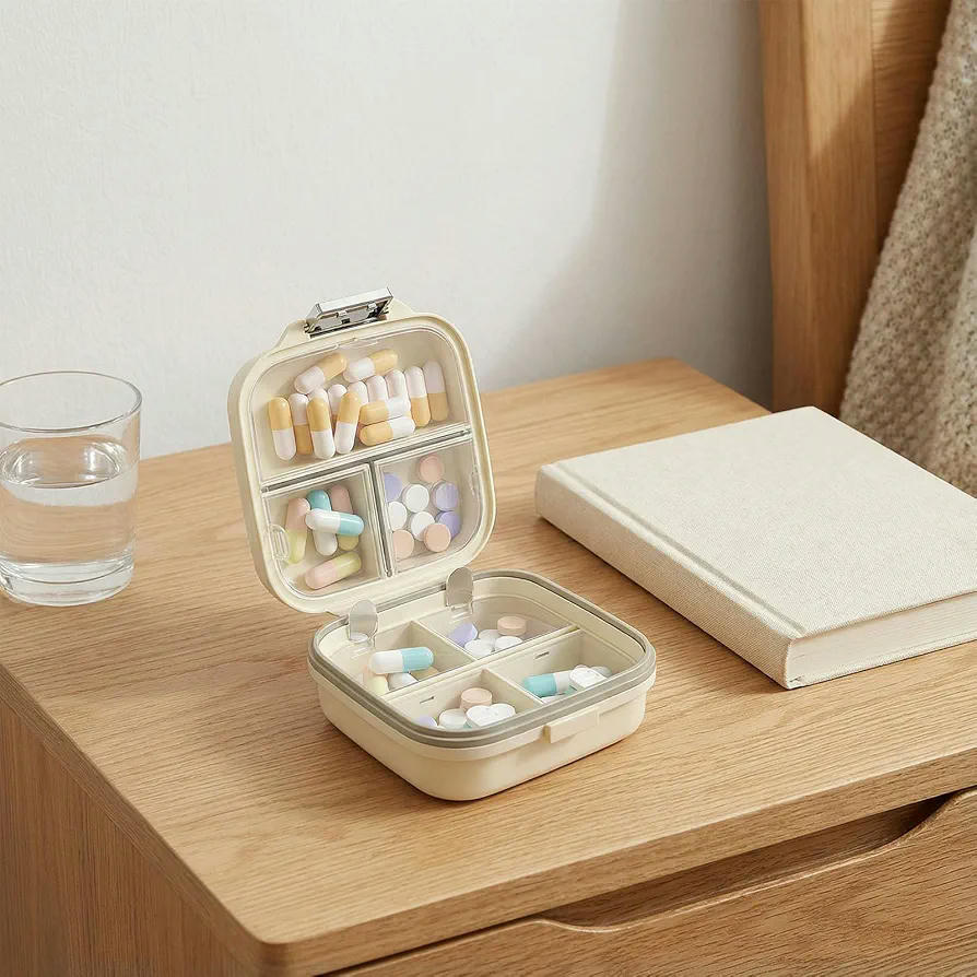 Organizador de Pastillas Diario de 7 Compartimentos Compacto y Portátil para Viajes