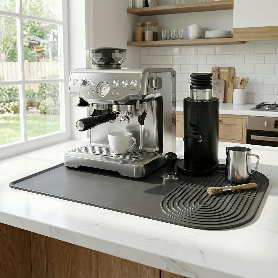 Alfombrilla de Silicona Antideslizante para Cafetera 60x40cm, Ideal para la Cocina y el Baño