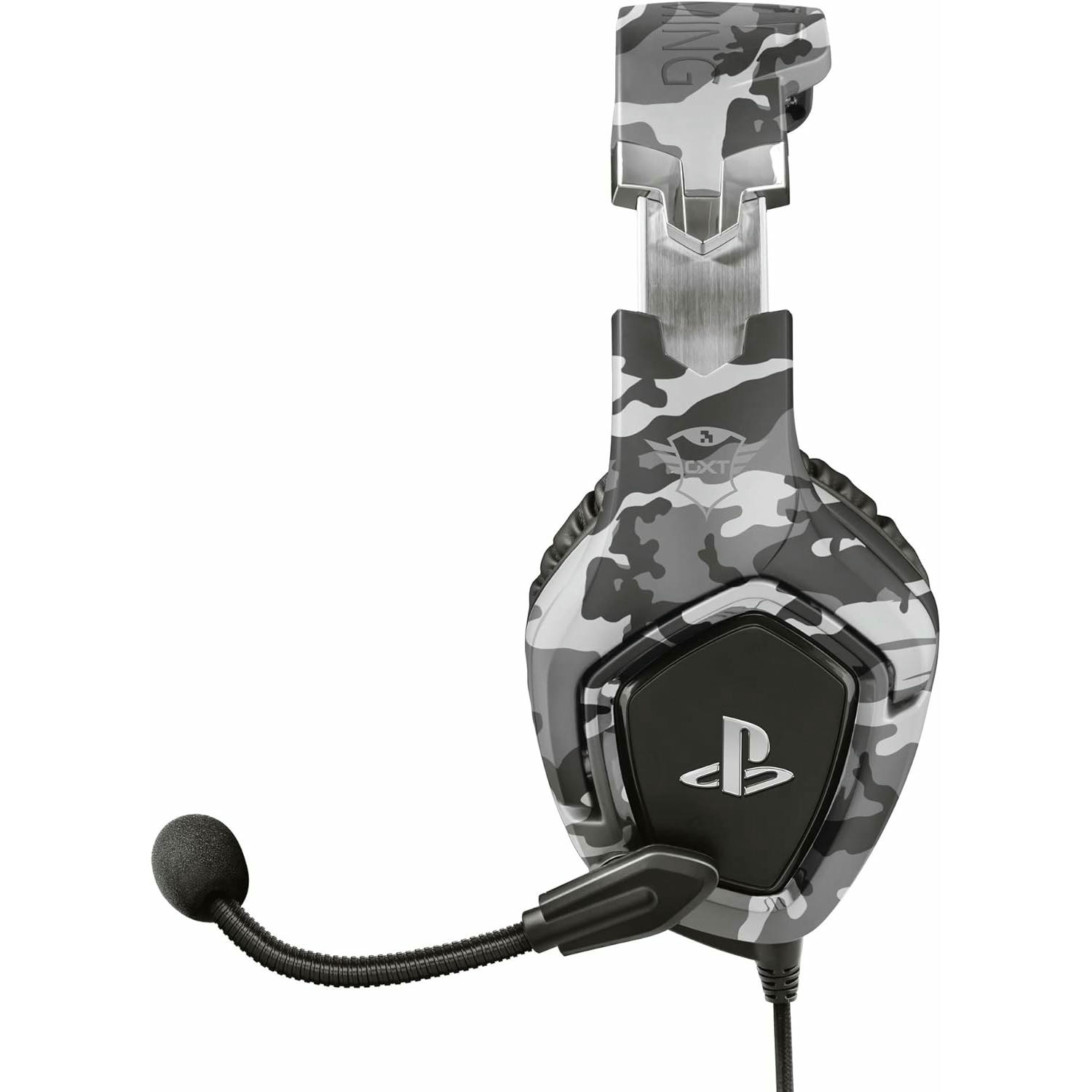 Trust Gaming Cascos PS4 y PS5 Auriculares de Gaming GXT 488 Forze-G, Licencia Oficial para Playstation, Micrófono Plegable, Altavoces Activos de 50 mm, Cable Trenzado de Nailon de 1.2 m, Gris