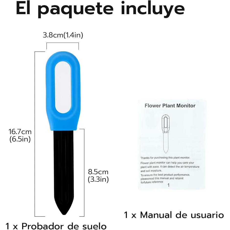 Sensor de Humedad del Suelo Zigbee, Medidor de Temperatura y Humedad para Plantas, Dispositivo Inteligente para Jardinería, control por APP (Color Azul)