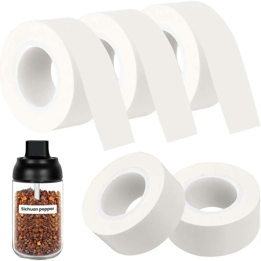 5 Rollos de Etiquetas Térmicas 16MMx4M, Autoadhesivas y Impermeables para Casa y Oficina (Blanco)