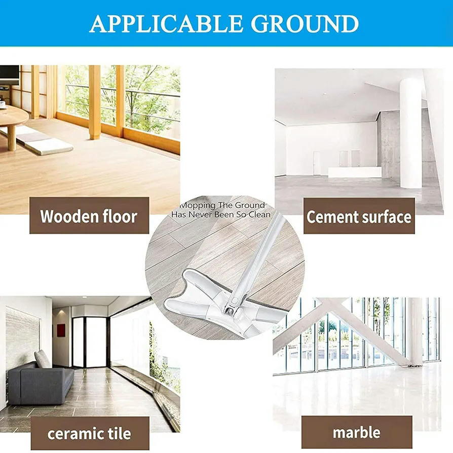 Trapeador Húmedo y Seco, Giratorio con Escurrido Automático para Limpieza de Pisos, Trapeador de Microfibra para Hogar (Gris)
