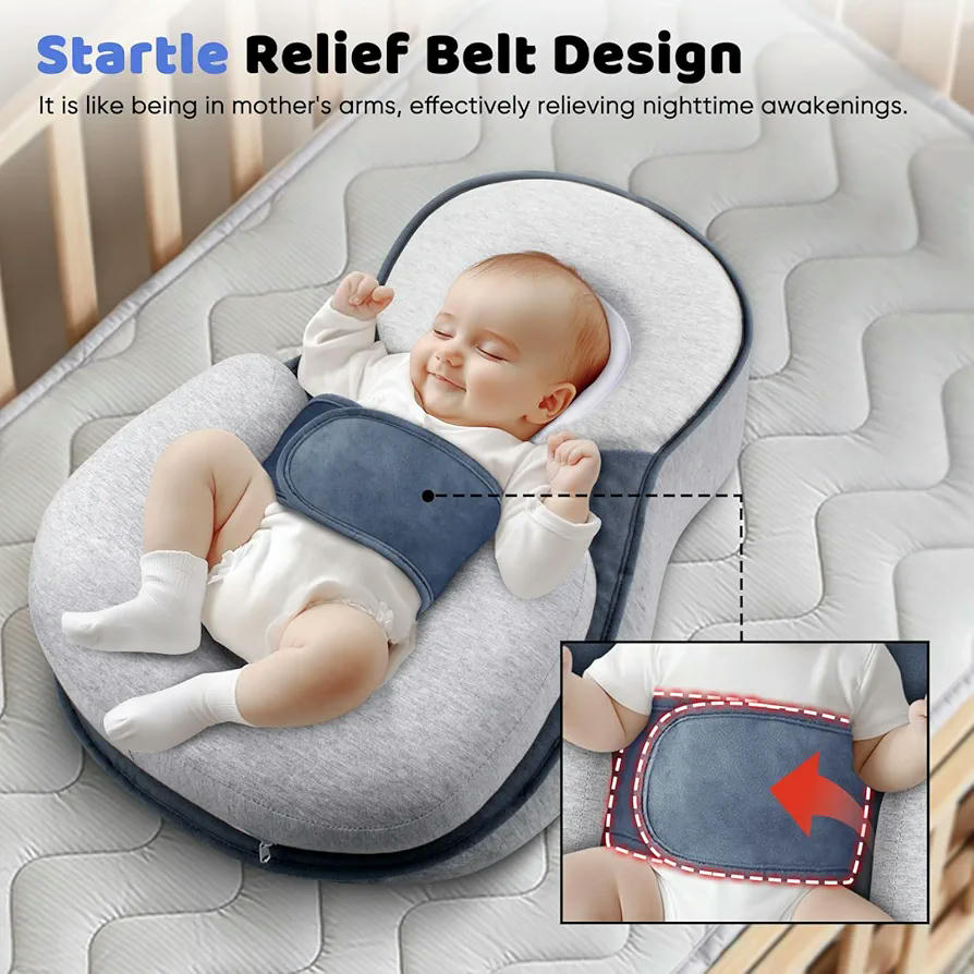 Almohada de cuña para bebé, antirreflujo, ajustable para lactancia materna y biberón, previene regurgitaciones y asfixia