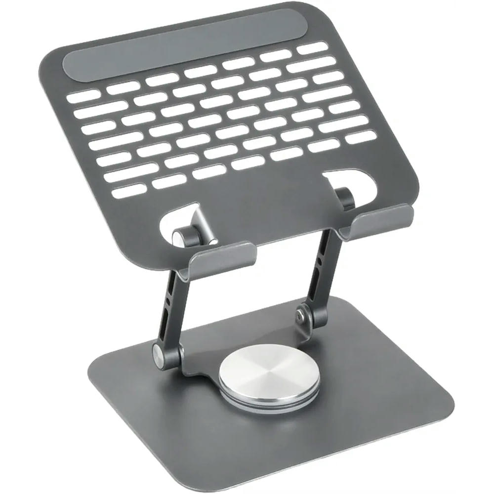 Soporte de Tablet Ajustable y Plegable de Aluminio, Giratorio 360 Grados con Base Antideslizante, Accesorio de Escritorio Universal para Tablets y Teléfonos