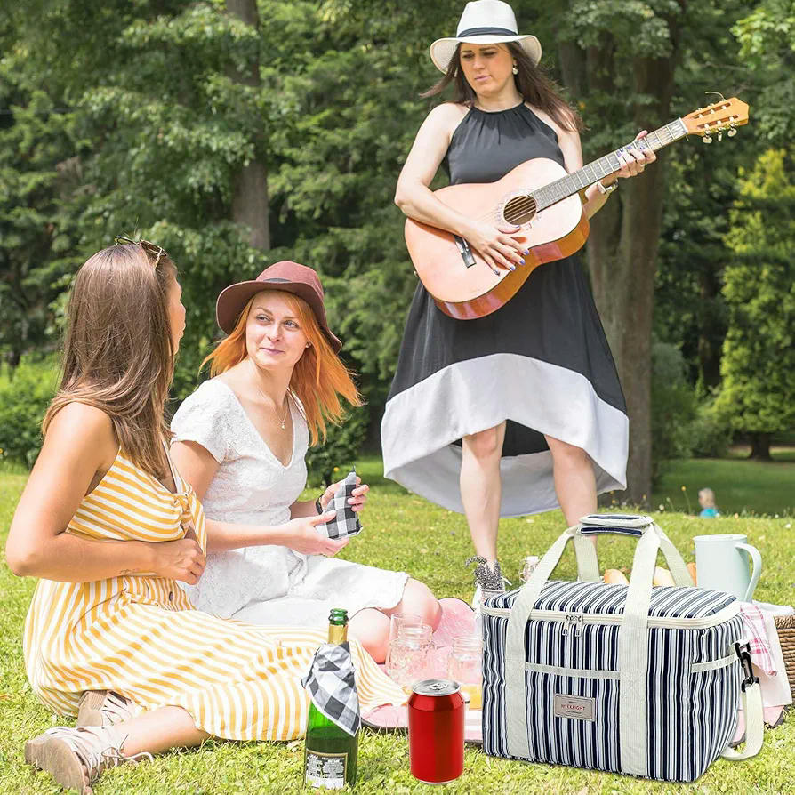 Bossa tèrmica porta aliments 15.4L, llanxera ideal per a l'oficina, viatge, pícnic, escola i càmping, amb 3 bosses per a coberts, color blau marí