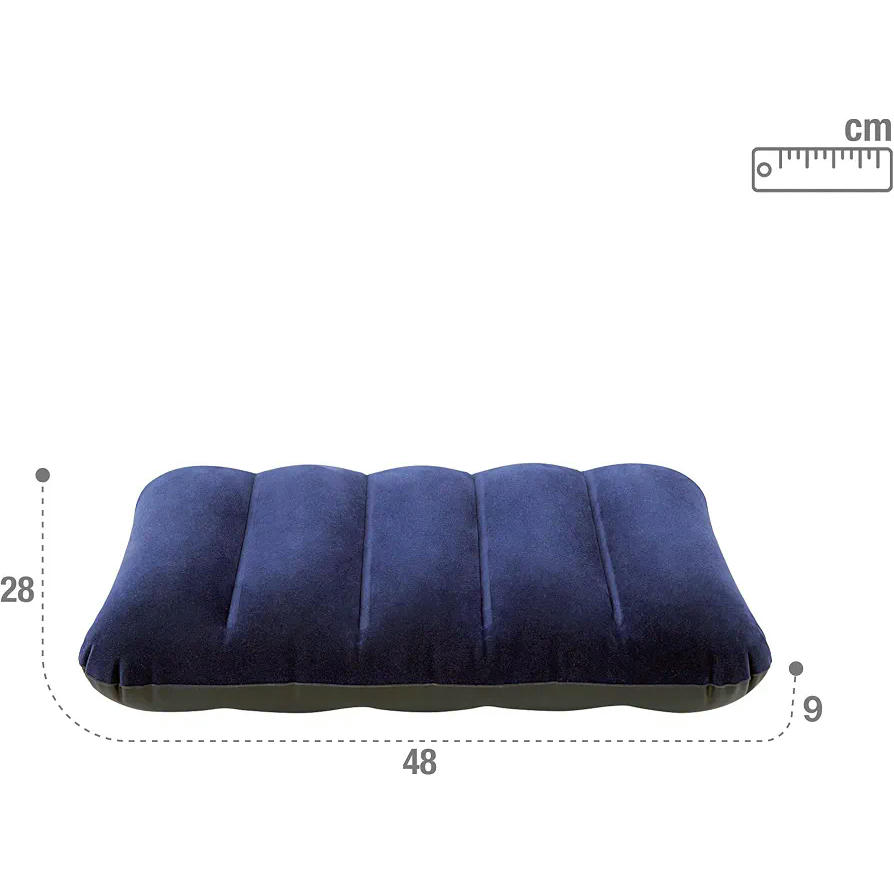 Intex 68672 - Almohada Hinchable flocada, 43 x 28 x 9 cm, Color Azul