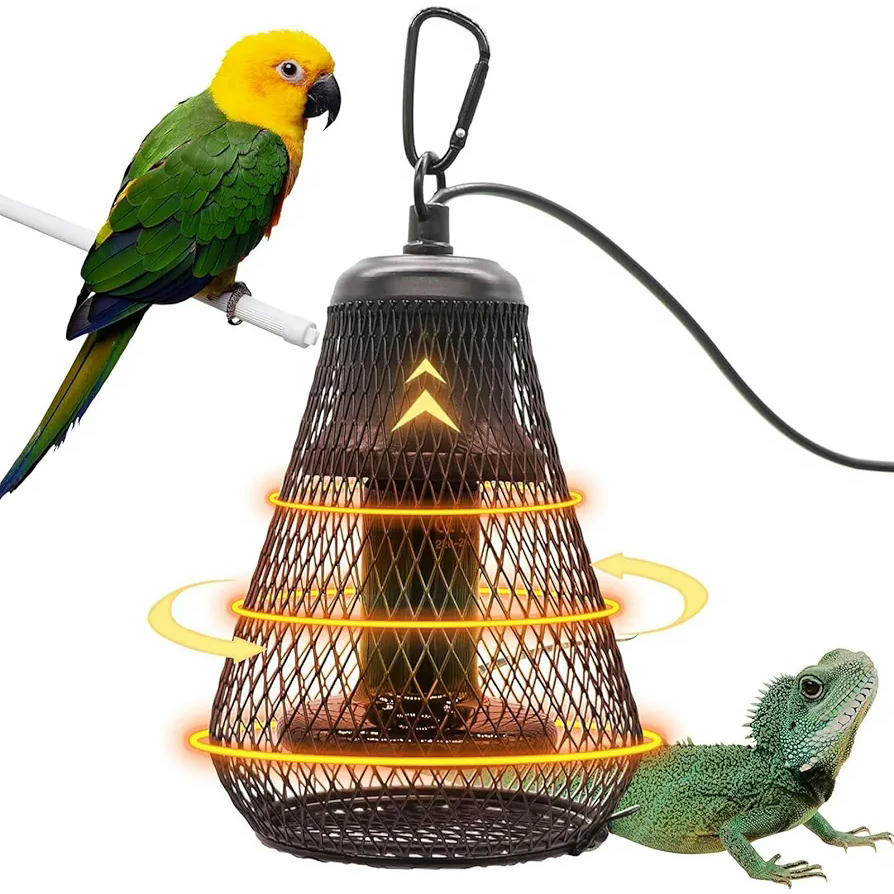 Lámpara de Calor Cerámica para Reptiles y Anfibios, 100W, 220V-230V, Ideal para Terrarios y Jaulas (Color Negro)