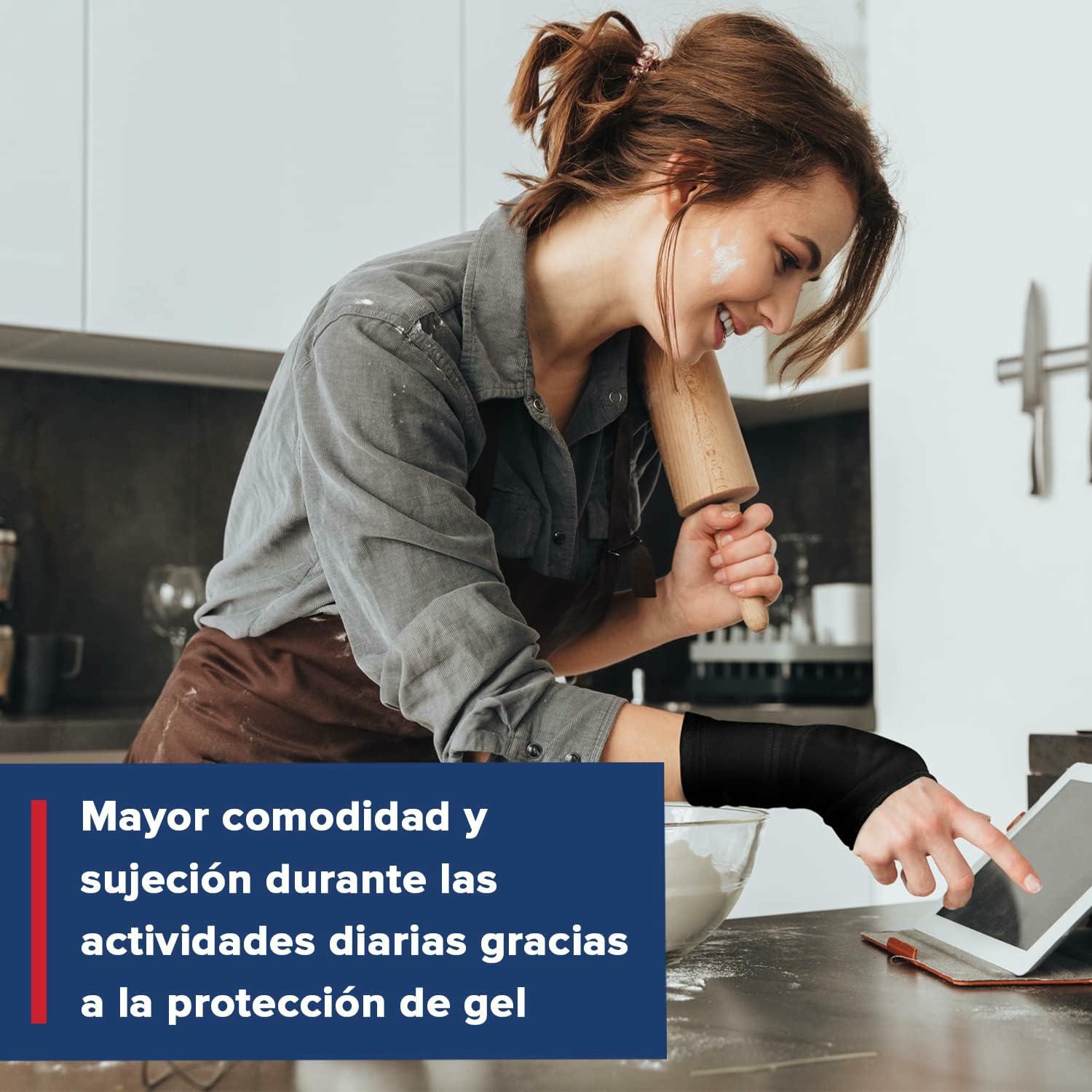 Muñequera Túnel Carpiano Desarrollada por Médicos - Muñequera Pulgar con Protector Palma Mano de Gel para Mayor Comodidad y Sujeción - Alivia Dolor Articular, Mejora RSI [Color Negro, Talla M]