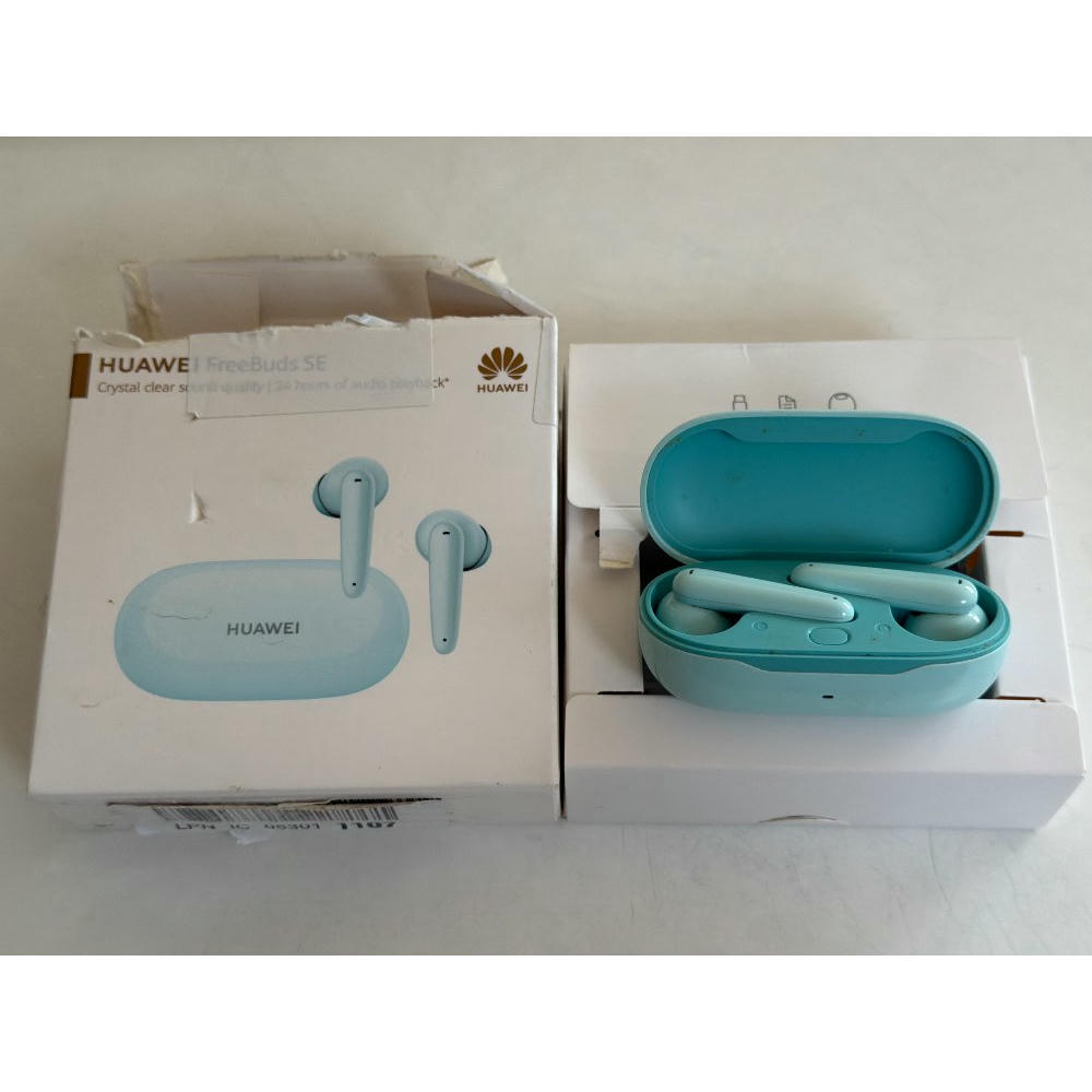 HUAWEI FreeBuds SE Semi-In-Ear Auriculares Bluetooth 5.2 inalámbricos, Cómodos de Llevar, Diseño Premium, Sonido, 24 Horas de batería, Cancelación de Ruido en Llamadas por 2 micrófonos, Cian