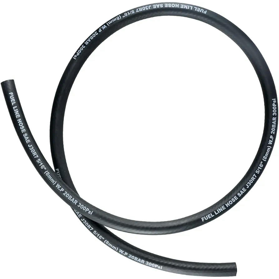 Manguera de Gasolina de 1 Metro, Kit de Tubería de Gas Combustible con 5 Abrazaderas, Manguera de Aceite 8 mm diámetro, para Motos, Scooters y Motores Pequeños