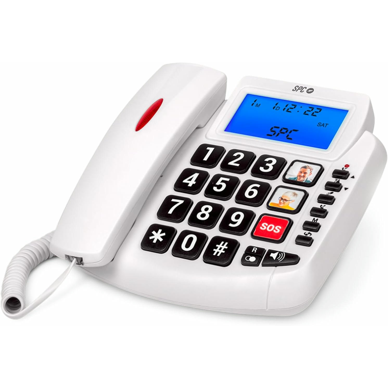 SPC Comfort Volume 2 - Teléfono Fijo | Teclas Grandes para Mayores | Amplificador de Volumen | 3 Memorias Directas | Identificador de Llamadas, Azul