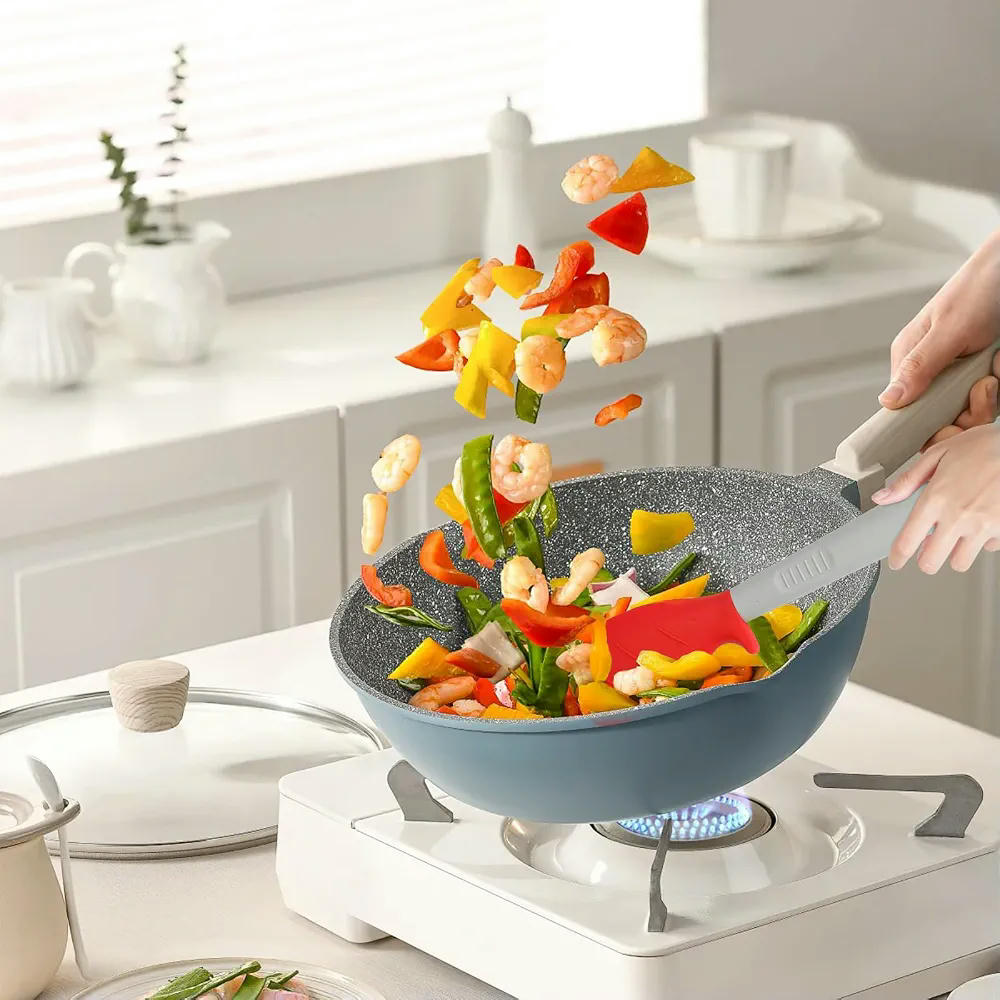 4 Pinzas de Cocina de Silicona de 28 CM con Sistema de Bloqueo para Alimentos (Color Rojo y Azul)
