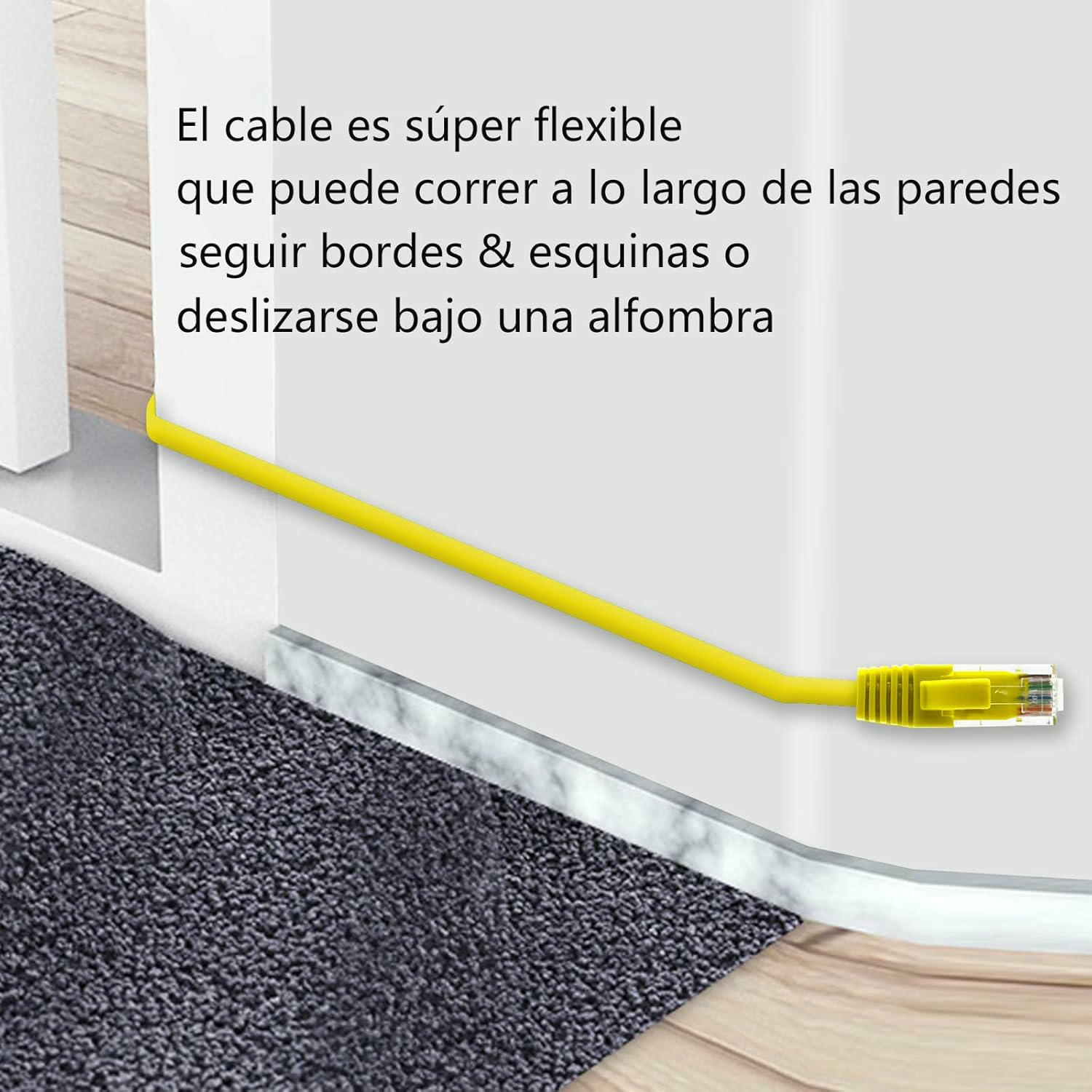 D.Square - Cable Ethernet Internet LAN 10m, Cat.6 U/UTP Amarillo, Cable de Red LSOH, Conector Rj45, 1 GB/S, Ideal para Router/Móderms, Switch, Repetidor, Ordenador, Portátil, Red Locales.