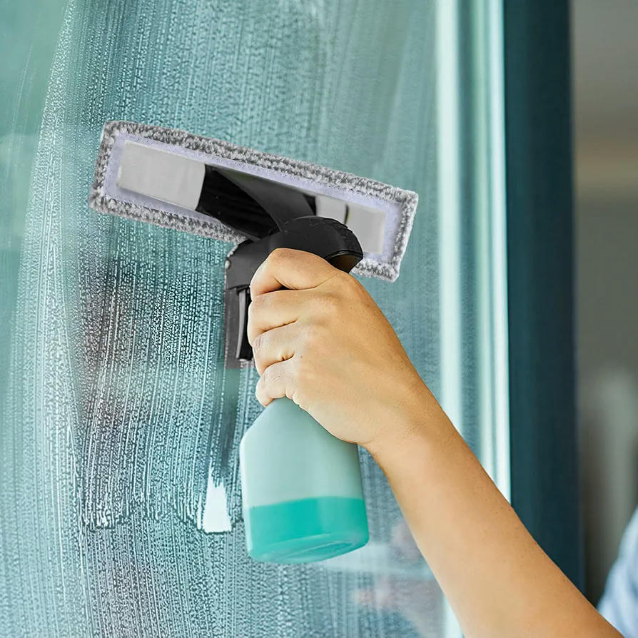 8 Piezas de Microfibra y 4 Extractores de Goma para Aspiradora de Ventanas, 170 y 280 mm (Gris)