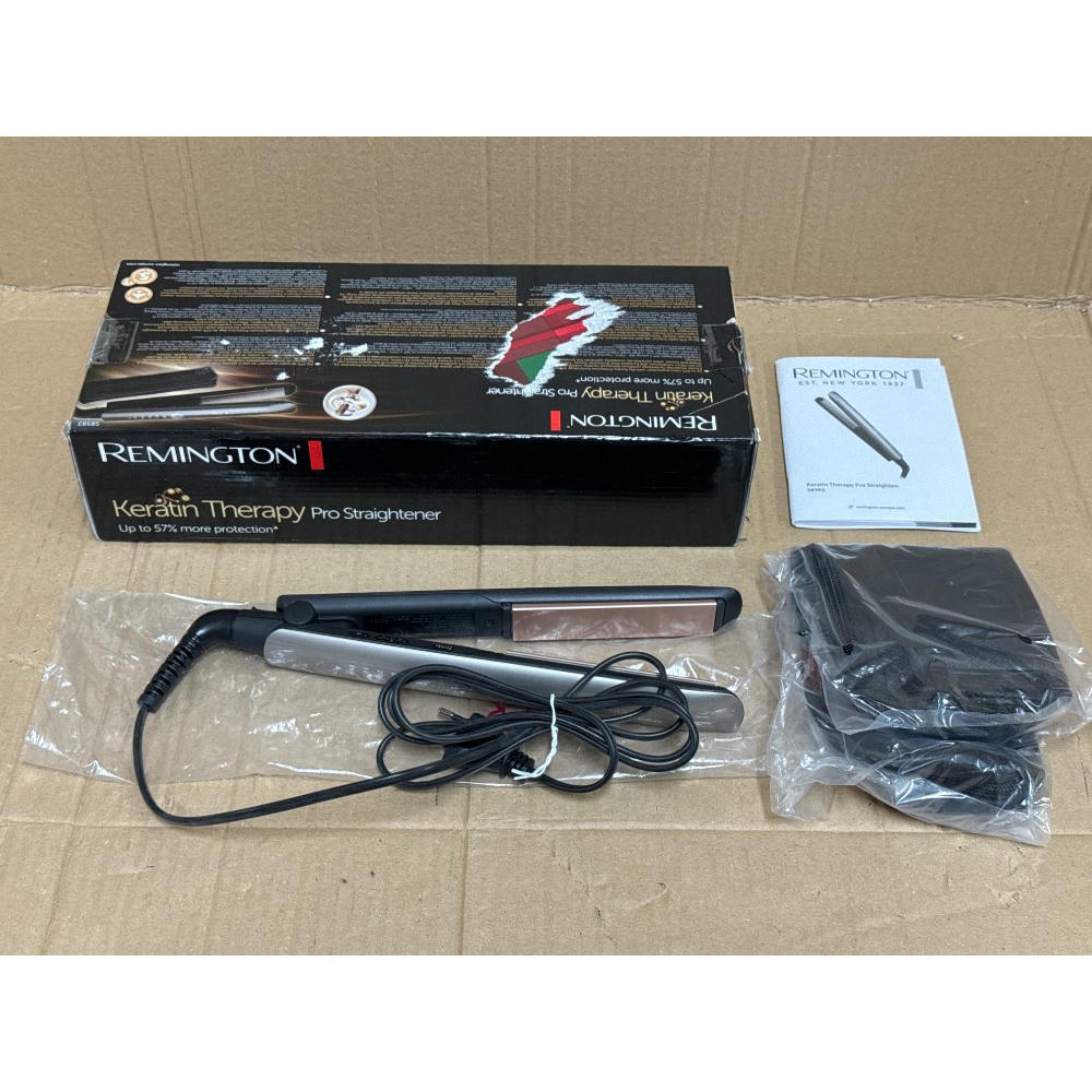 Remington Plancha de Pelo Profesional Keratin Therapy Pro, Queratina y Aceite Almendras, Placas Flotantes Extralargas, Cerámica, 5 Temperaturas hasta 230°C, Digital, S8593